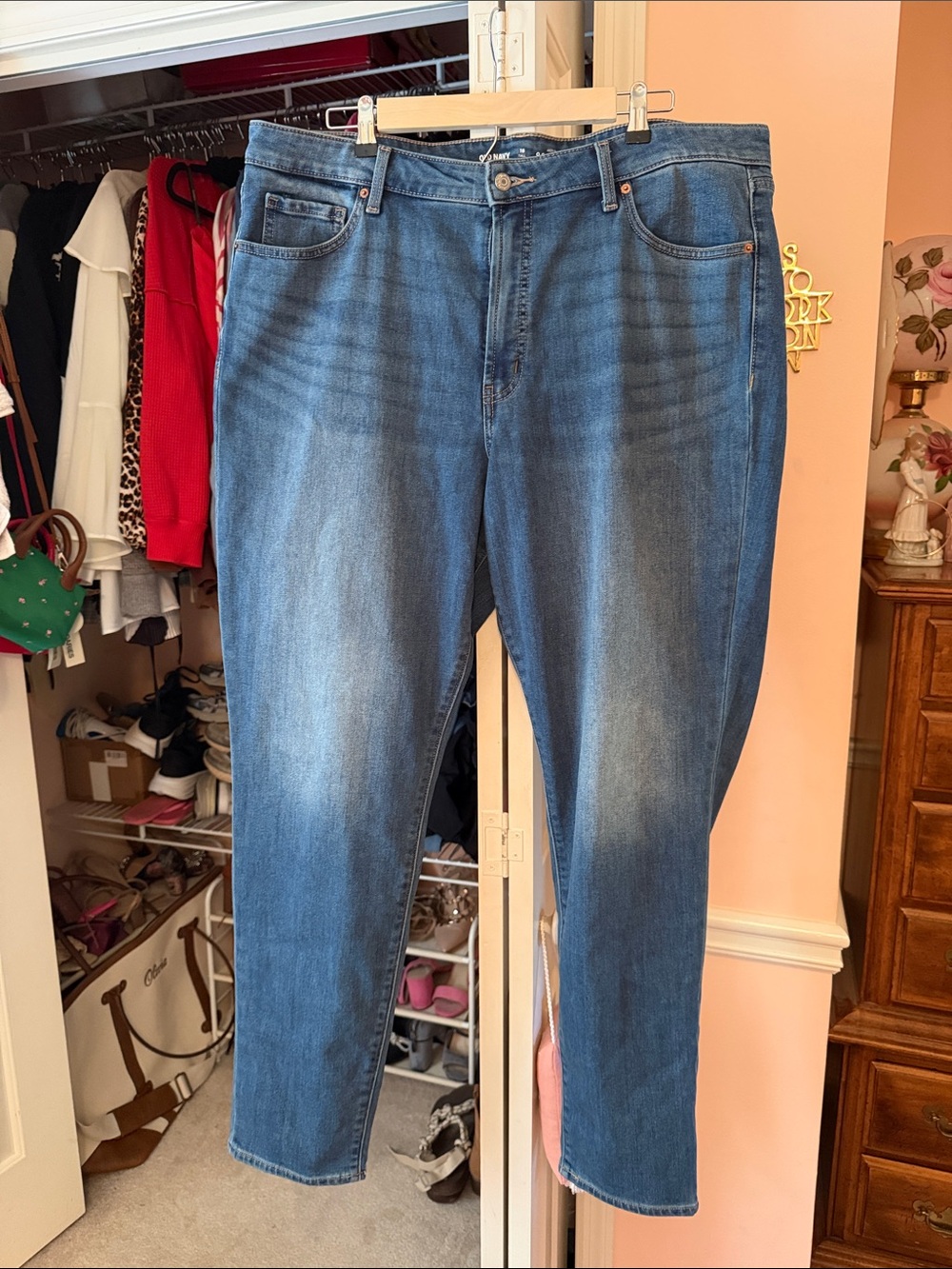 Old Navy Women's Blue Straight-Leg Jeans
